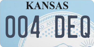 KS license plate 004DEQ