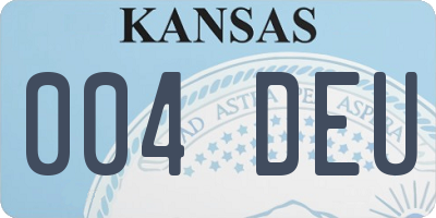 KS license plate 004DEU