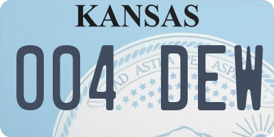 KS license plate 004DEW