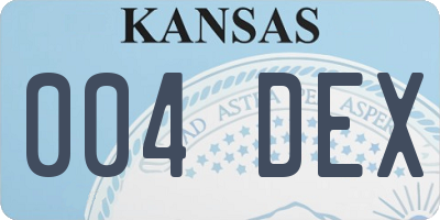 KS license plate 004DEX