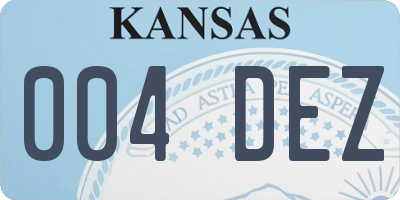 KS license plate 004DEZ