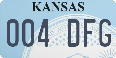KS license plate 004DFG