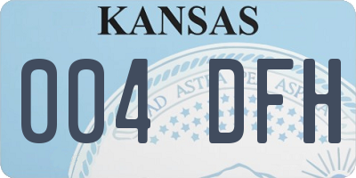 KS license plate 004DFH
