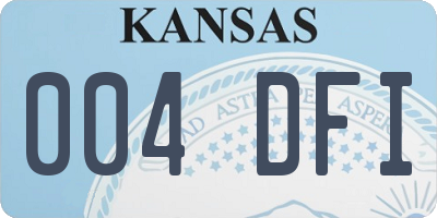 KS license plate 004DFI