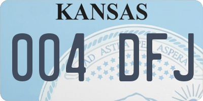 KS license plate 004DFJ