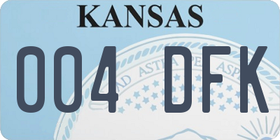 KS license plate 004DFK