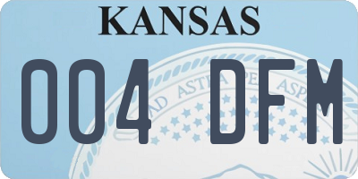 KS license plate 004DFM