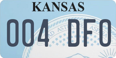 KS license plate 004DFO