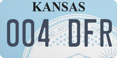 KS license plate 004DFR