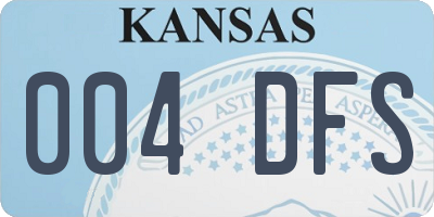 KS license plate 004DFS