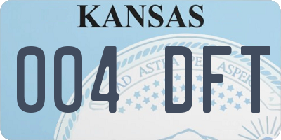 KS license plate 004DFT