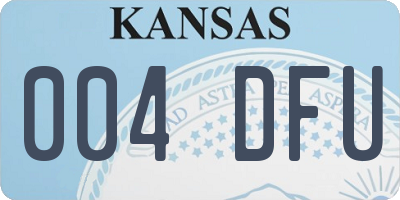 KS license plate 004DFU