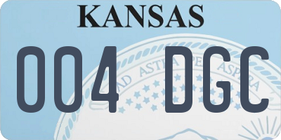 KS license plate 004DGC