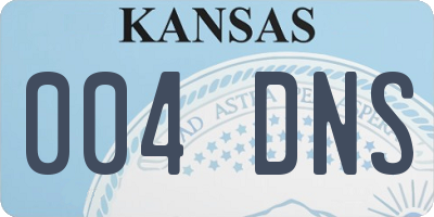 KS license plate 004DNS