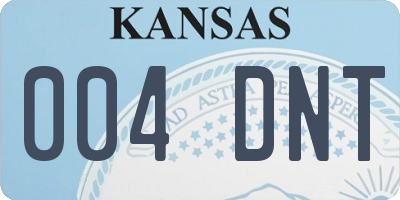 KS license plate 004DNT