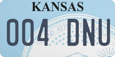 KS license plate 004DNU