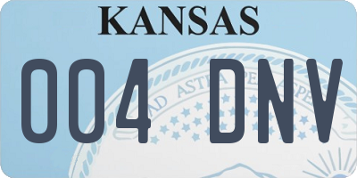 KS license plate 004DNV