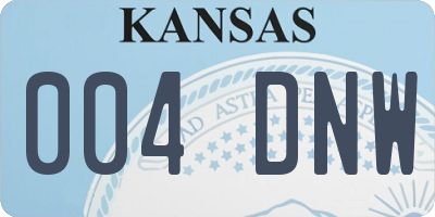 KS license plate 004DNW