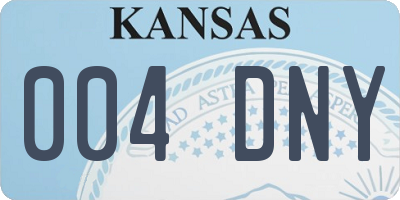 KS license plate 004DNY