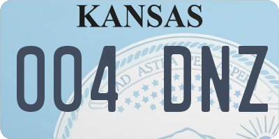 KS license plate 004DNZ