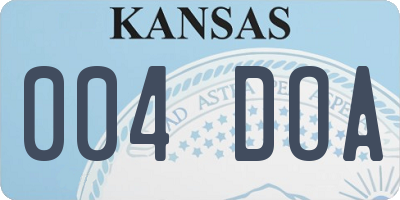 KS license plate 004DOA