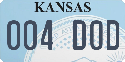 KS license plate 004DOD