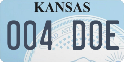 KS license plate 004DOE