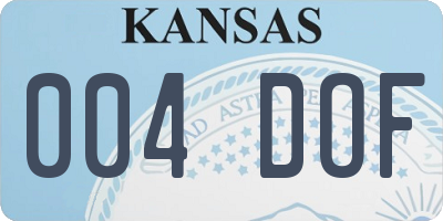 KS license plate 004DOF