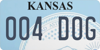 KS license plate 004DOG