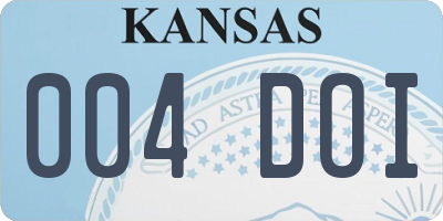 KS license plate 004DOI