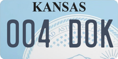 KS license plate 004DOK