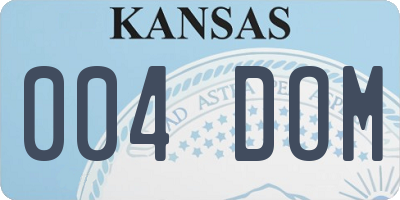 KS license plate 004DOM