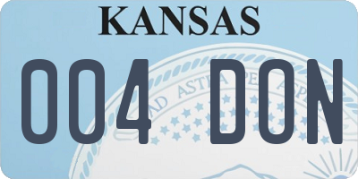 KS license plate 004DON