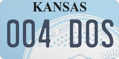 KS license plate 004DOS