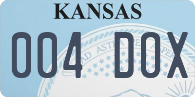 KS license plate 004DOX