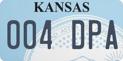 KS license plate 004DPA