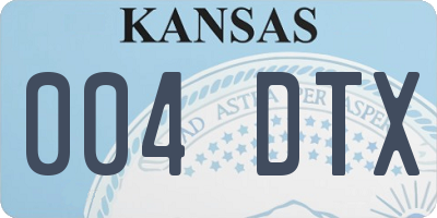 KS license plate 004DTX