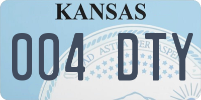 KS license plate 004DTY