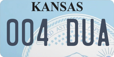 KS license plate 004DUA