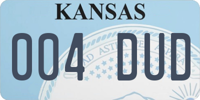 KS license plate 004DUD