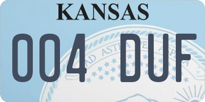 KS license plate 004DUF