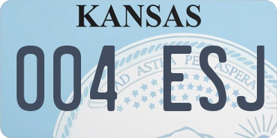 KS license plate 004ESJ