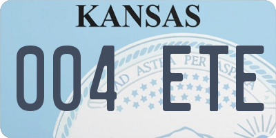 KS license plate 004ETE