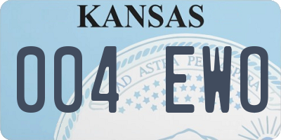 KS license plate 004EWO