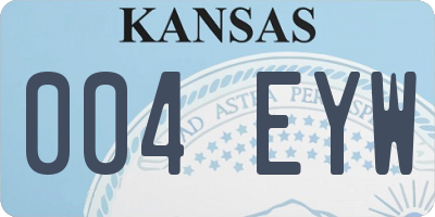 KS license plate 004EYW