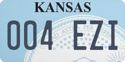 KS license plate 004EZI