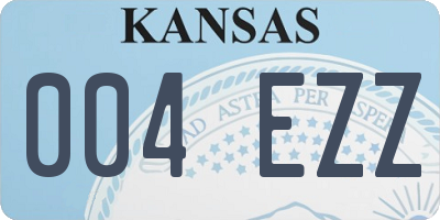 KS license plate 004EZZ
