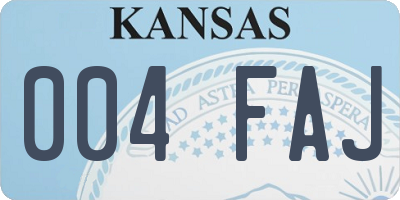 KS license plate 004FAJ