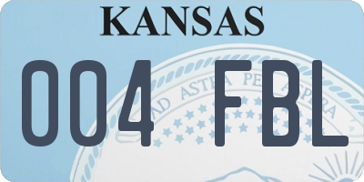 KS license plate 004FBL