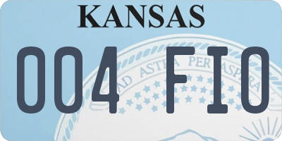 KS license plate 004FIO